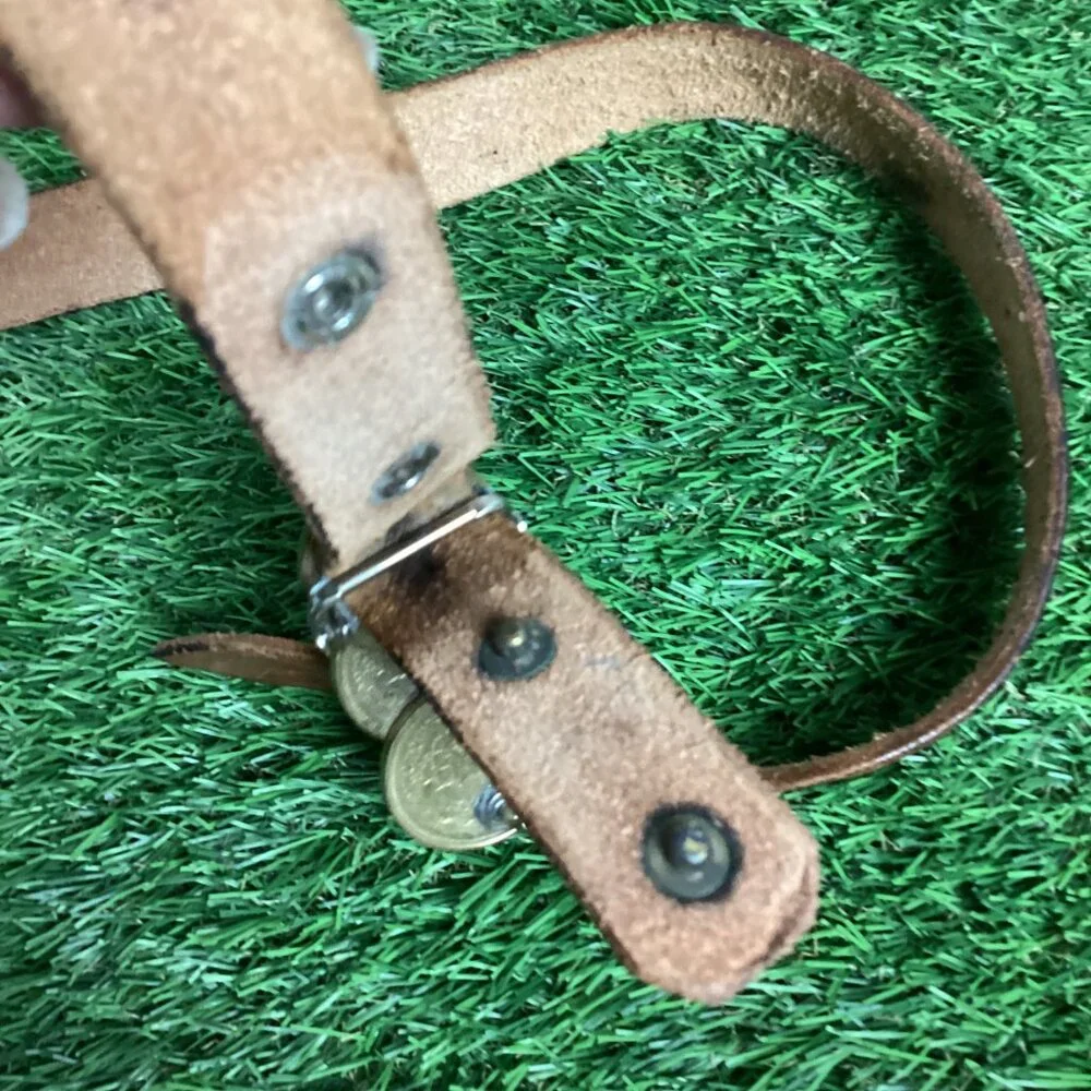 Vintage Peso Coin Buckle with Tooled Leather Belt